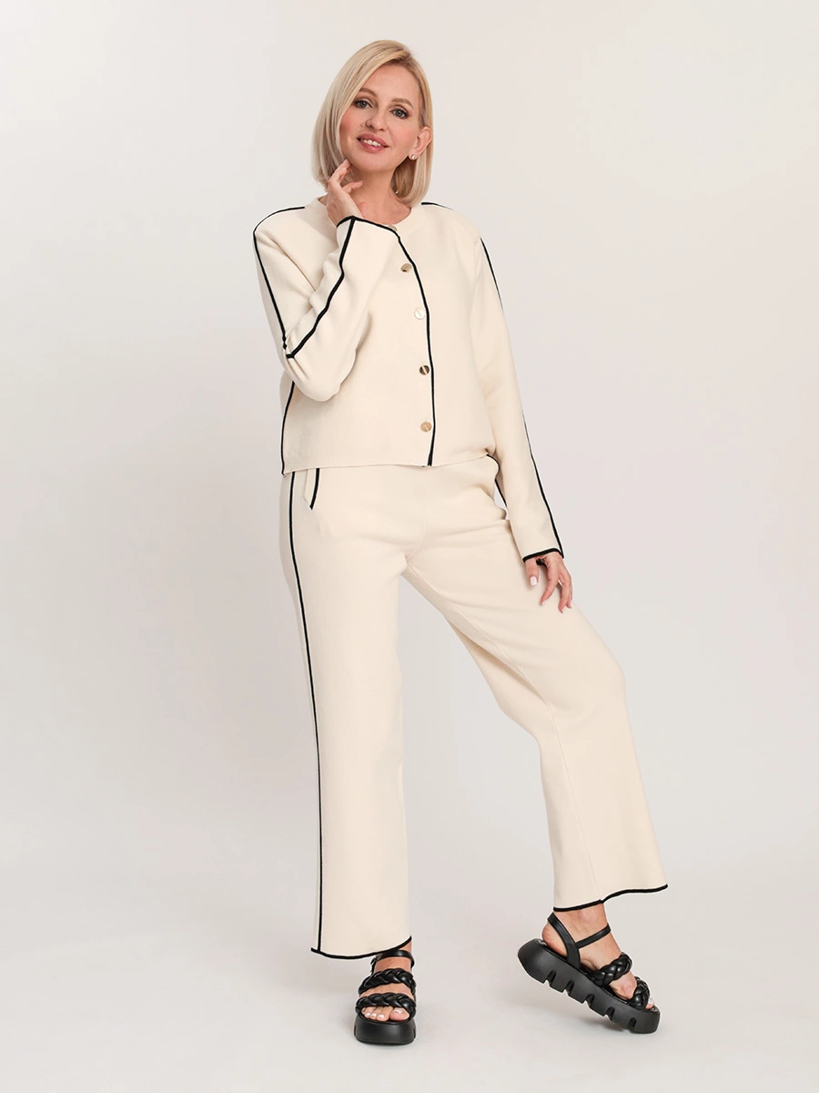 Брюки трикотажные свободного кроя с эластичным поясом